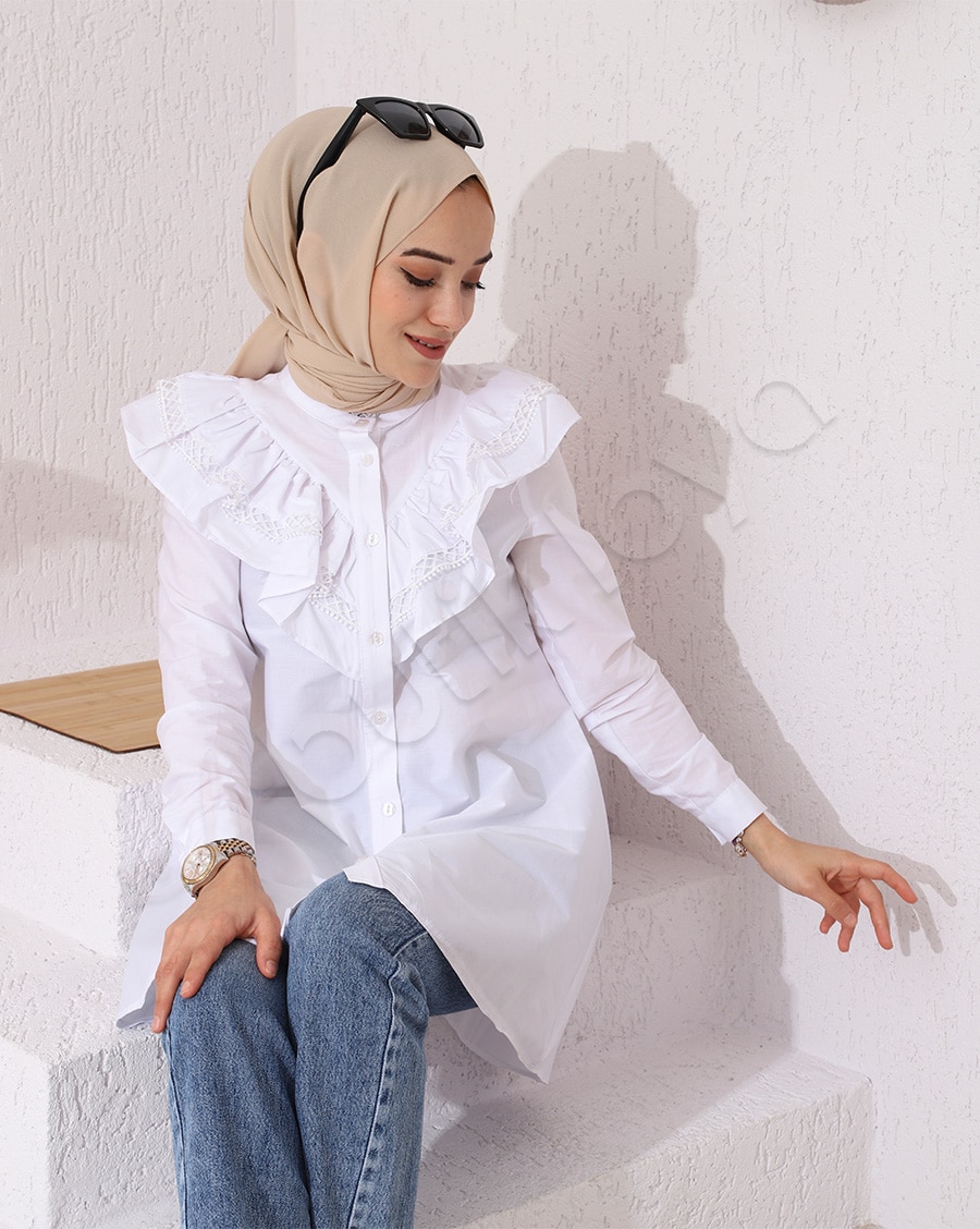 Arkası Önü Fırfırlı Gömlek