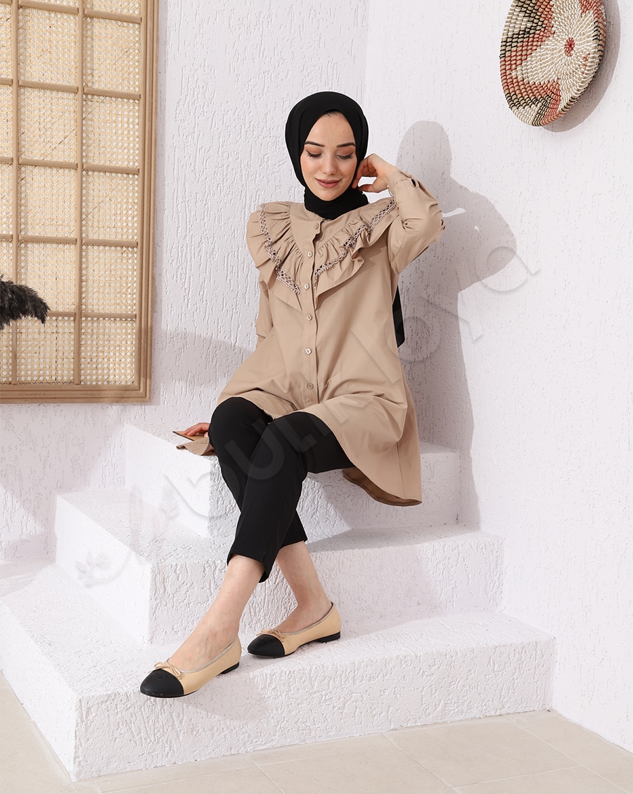 Arkası Önü Fırfırlı Gömlek