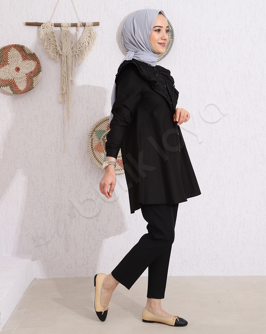 Arkası Önü Fırfırlı Gömlek