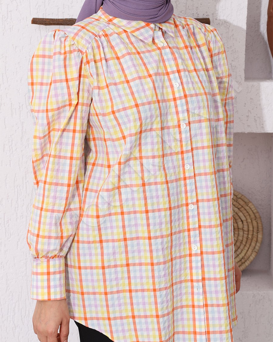 Canlı Renkli Kareli Gömlek