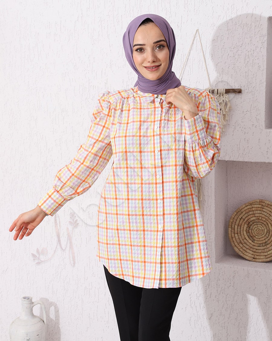 Canlı Renkli Kareli Gömlek