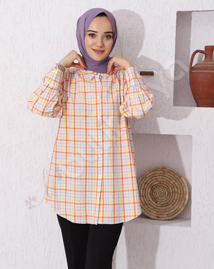 Canlı Renkli Kareli Gömlek