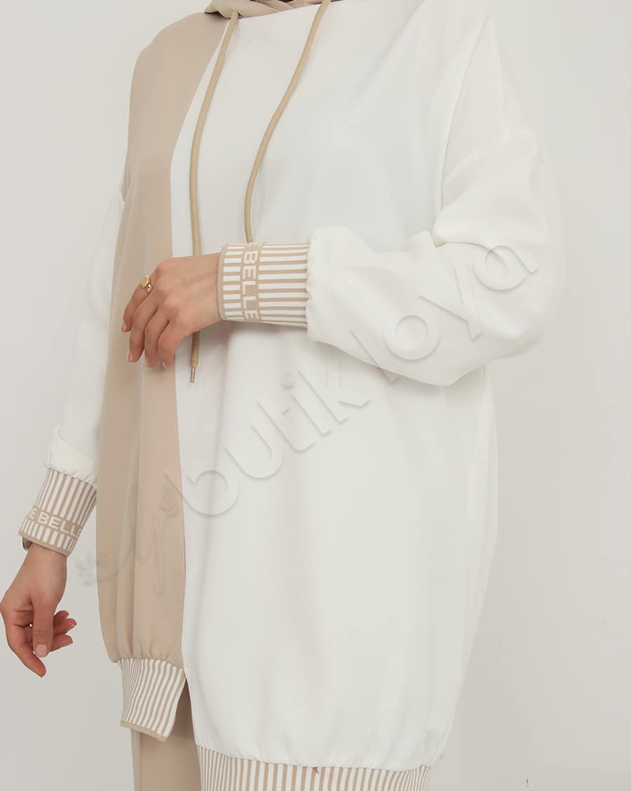 Çift Renk Kapüşonlu Spor Takım