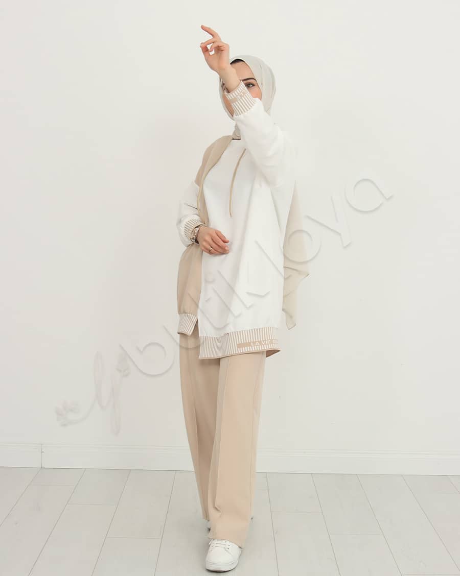 Çift Renk Kapüşonlu Spor Takım