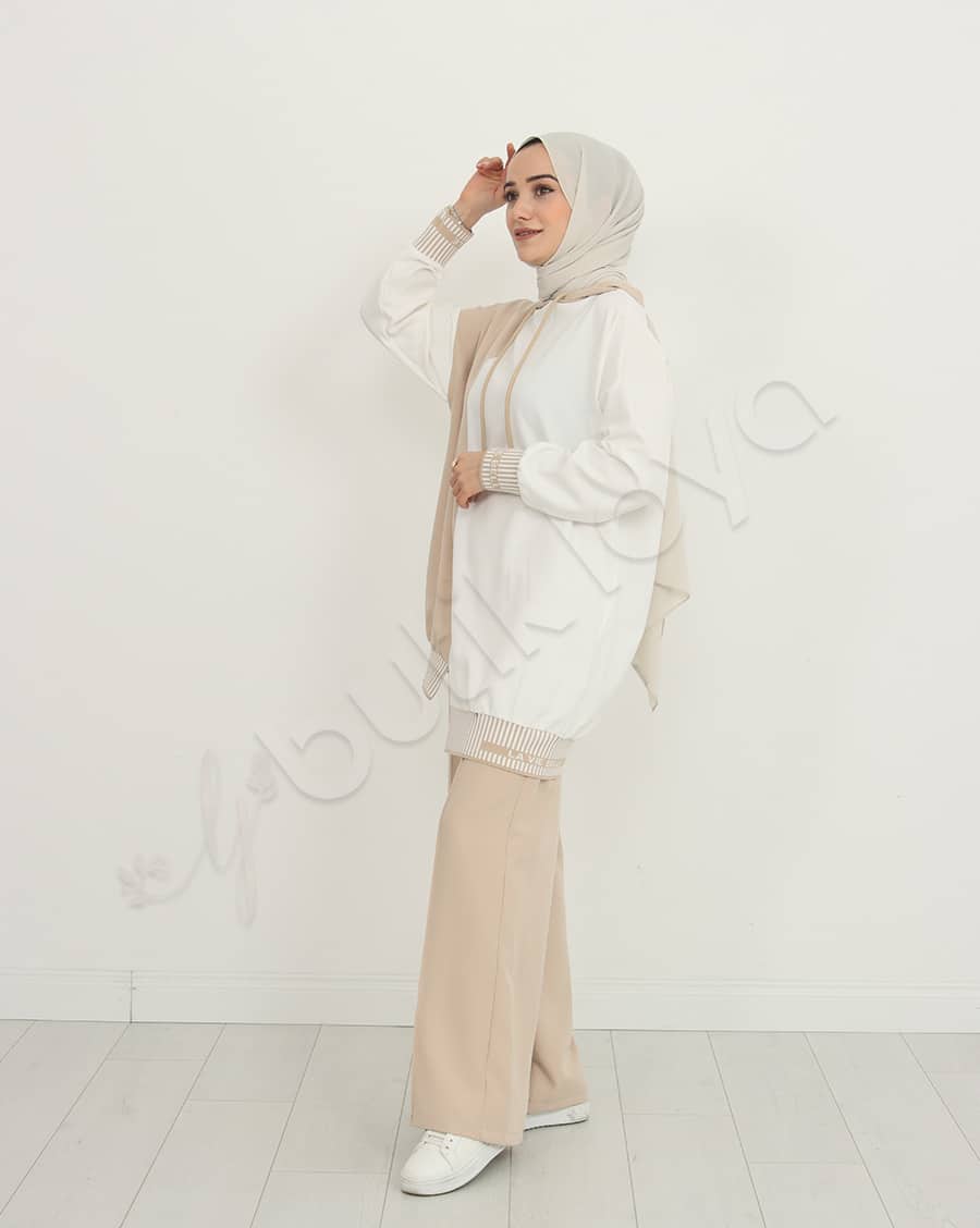 Çift Renk Kapüşonlu Spor Takım