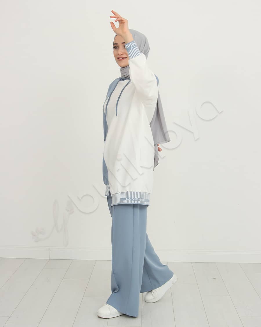 Çift Renk Kapüşonlu Spor Takım