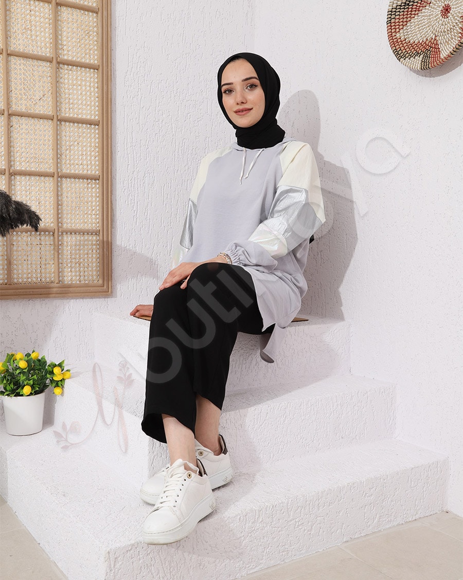 Çift Renkli Krinkıl Tunik