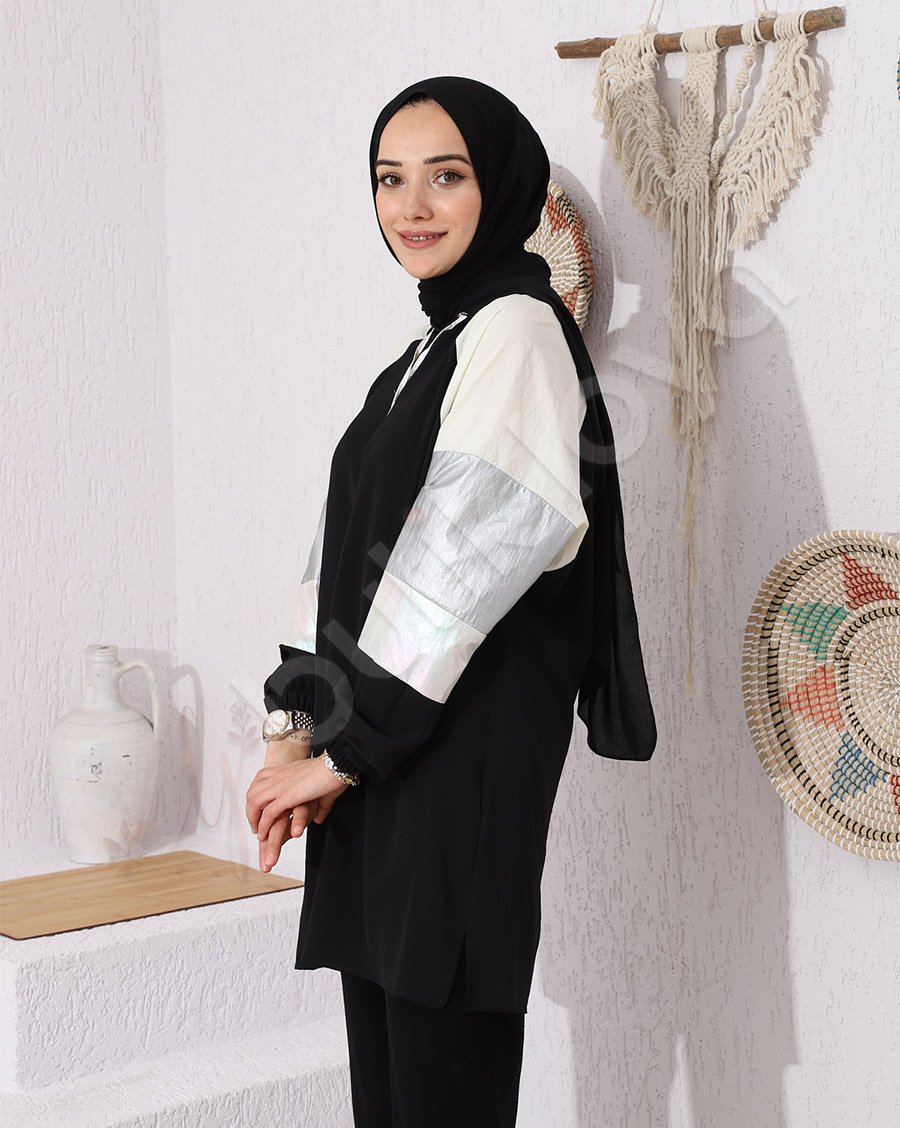 Çift Renkli Krinkıl Tunik