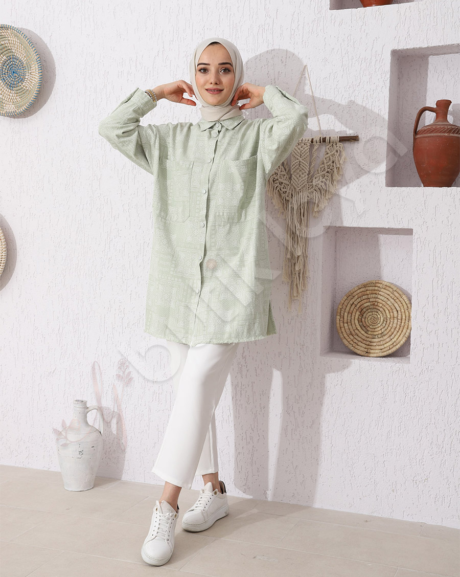 Çıt Çıt Düğme Detaylı Gömlek
