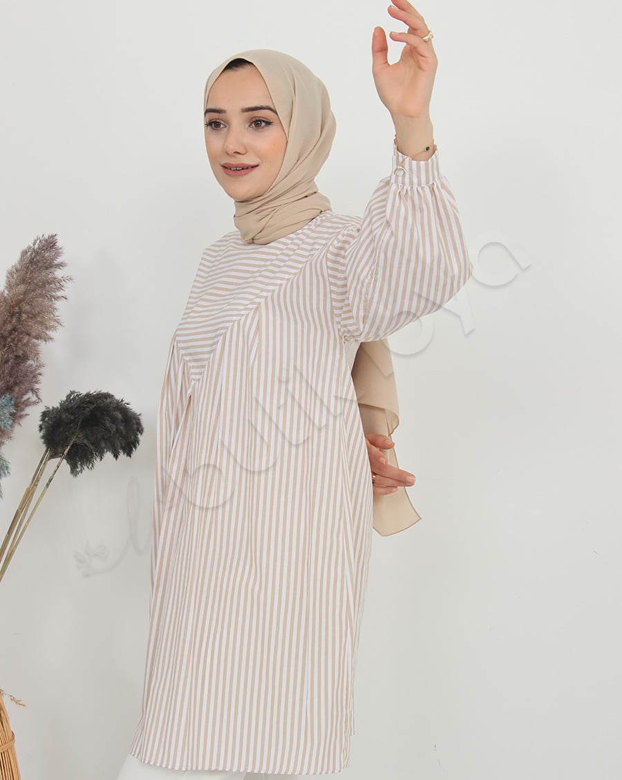 Çizgili Salaş Gömlek