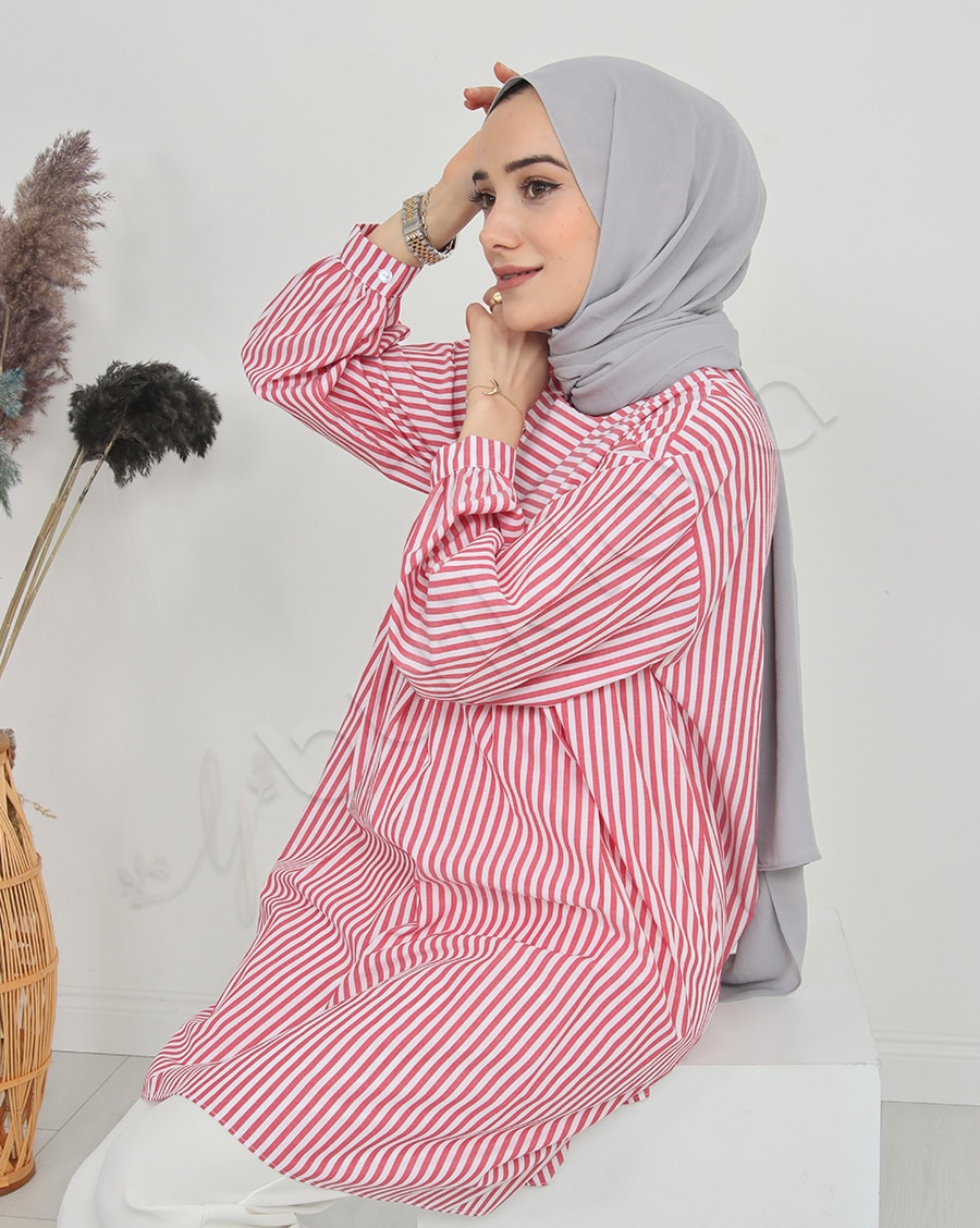 Çizgili Salaş Gömlek