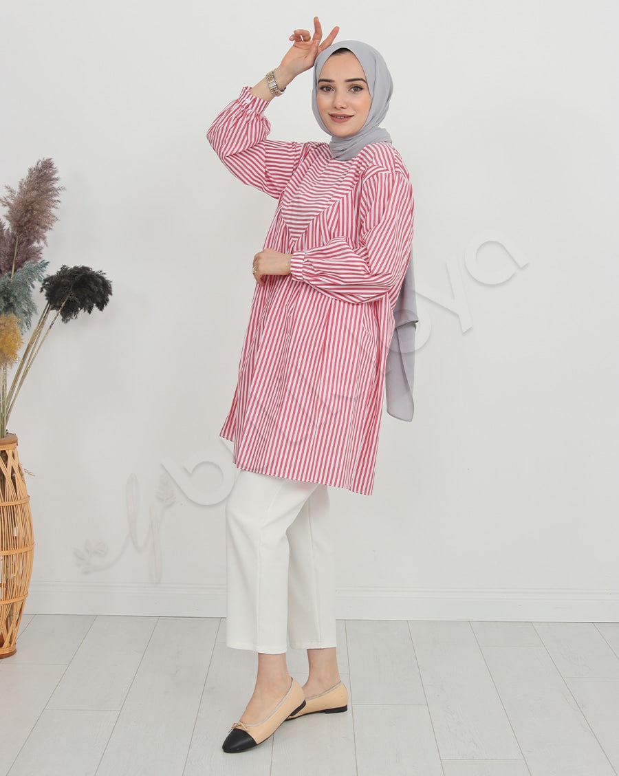 Çizgili Salaş Gömlek