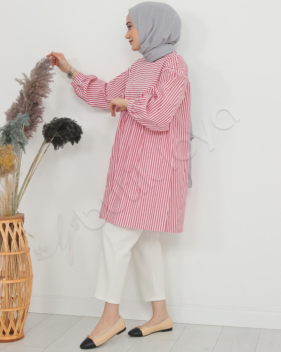 Çizgili Salaş Gömlek