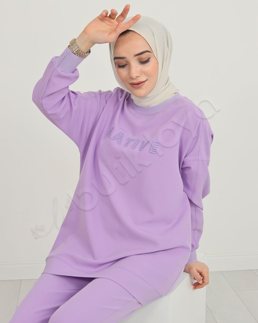 Kapüşonsuz Native Baskılı Spor Takım