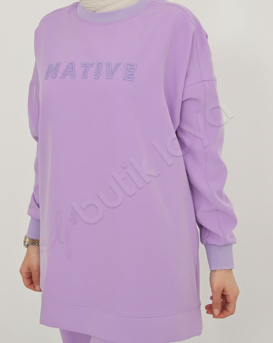 Kapüşonsuz Native Baskılı Spor Takım