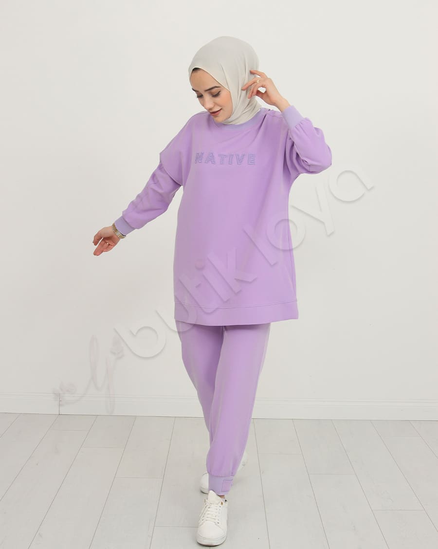 Kapüşonsuz Native Baskılı Spor Takım