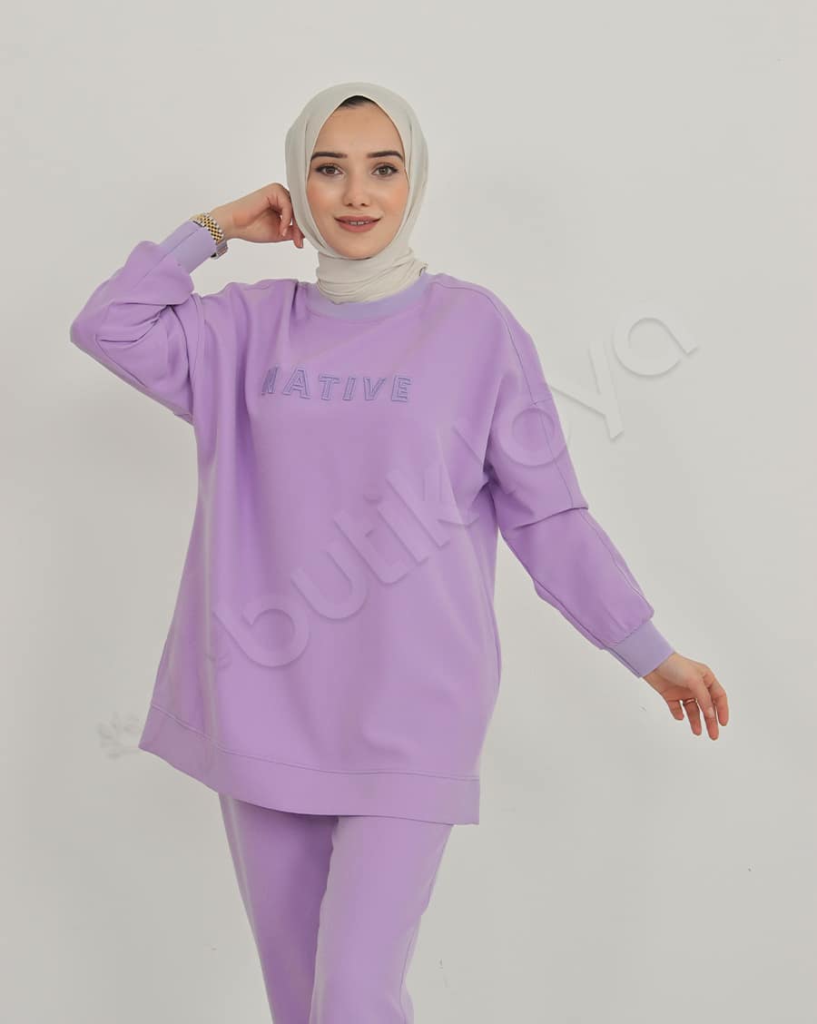 Kapüşonsuz Native Baskılı Spor Takım