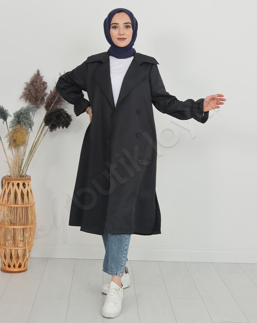 Kolu Fırfır Detaylı Trençkot
