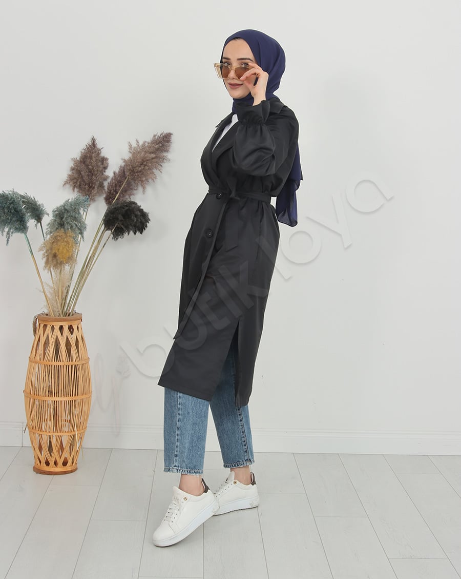 Kolu Fırfır Detaylı Trençkot