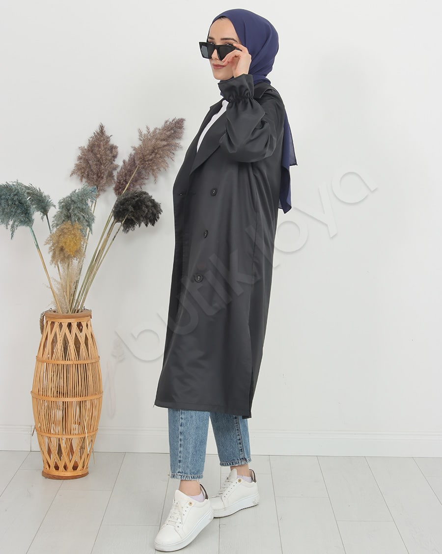 Kolu Fırfır Detaylı Trençkot
