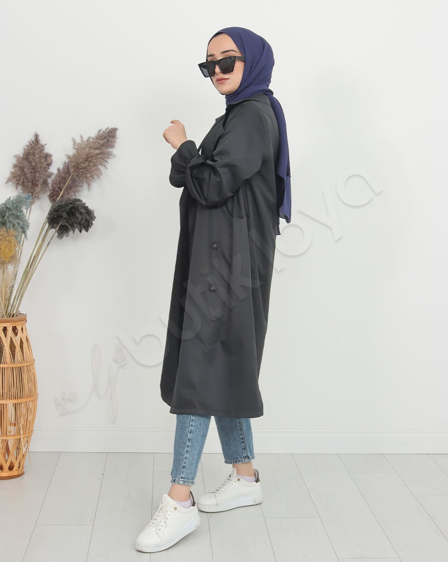 Kolu Fırfır Detaylı Trençkot