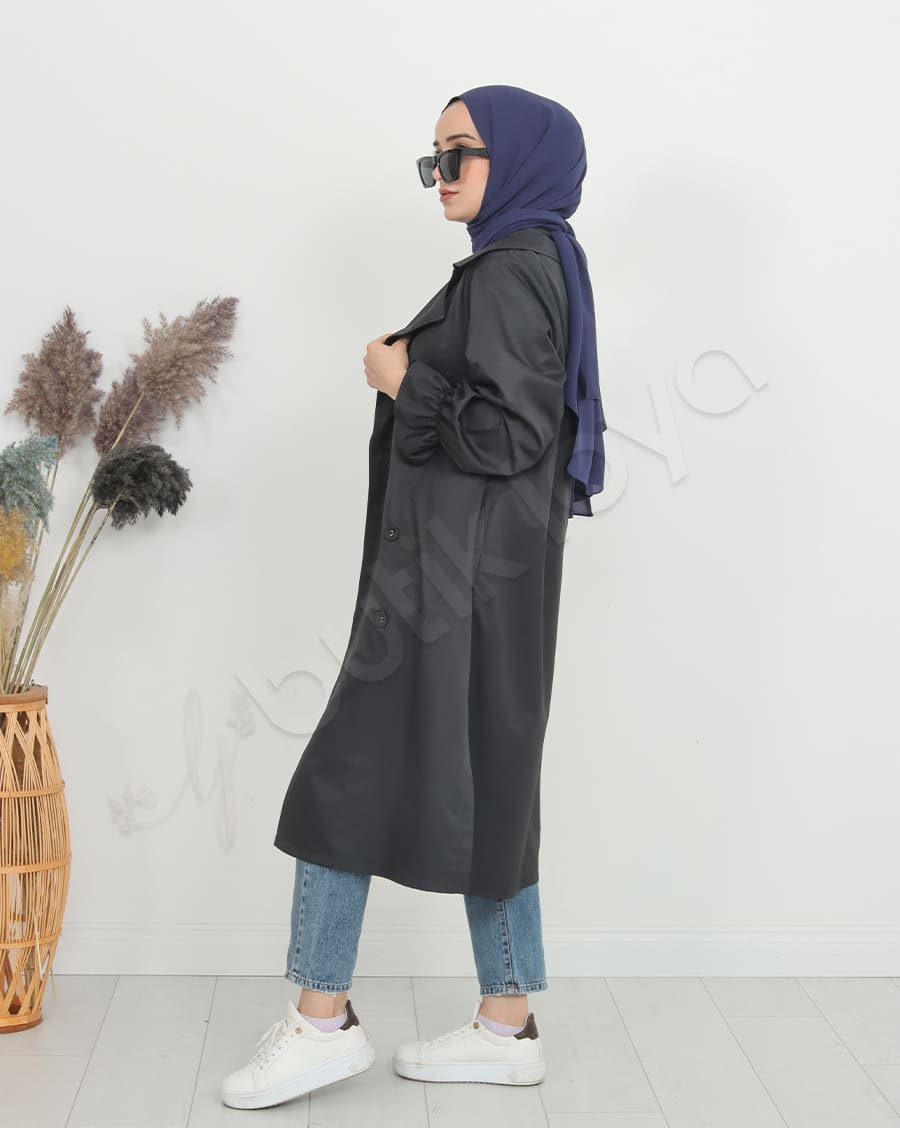 Kolu Fırfır Detaylı Trençkot