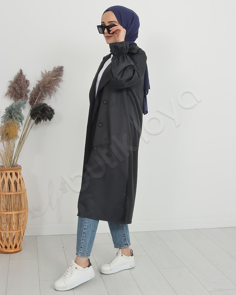 Kolu Fırfır Detaylı Trençkot