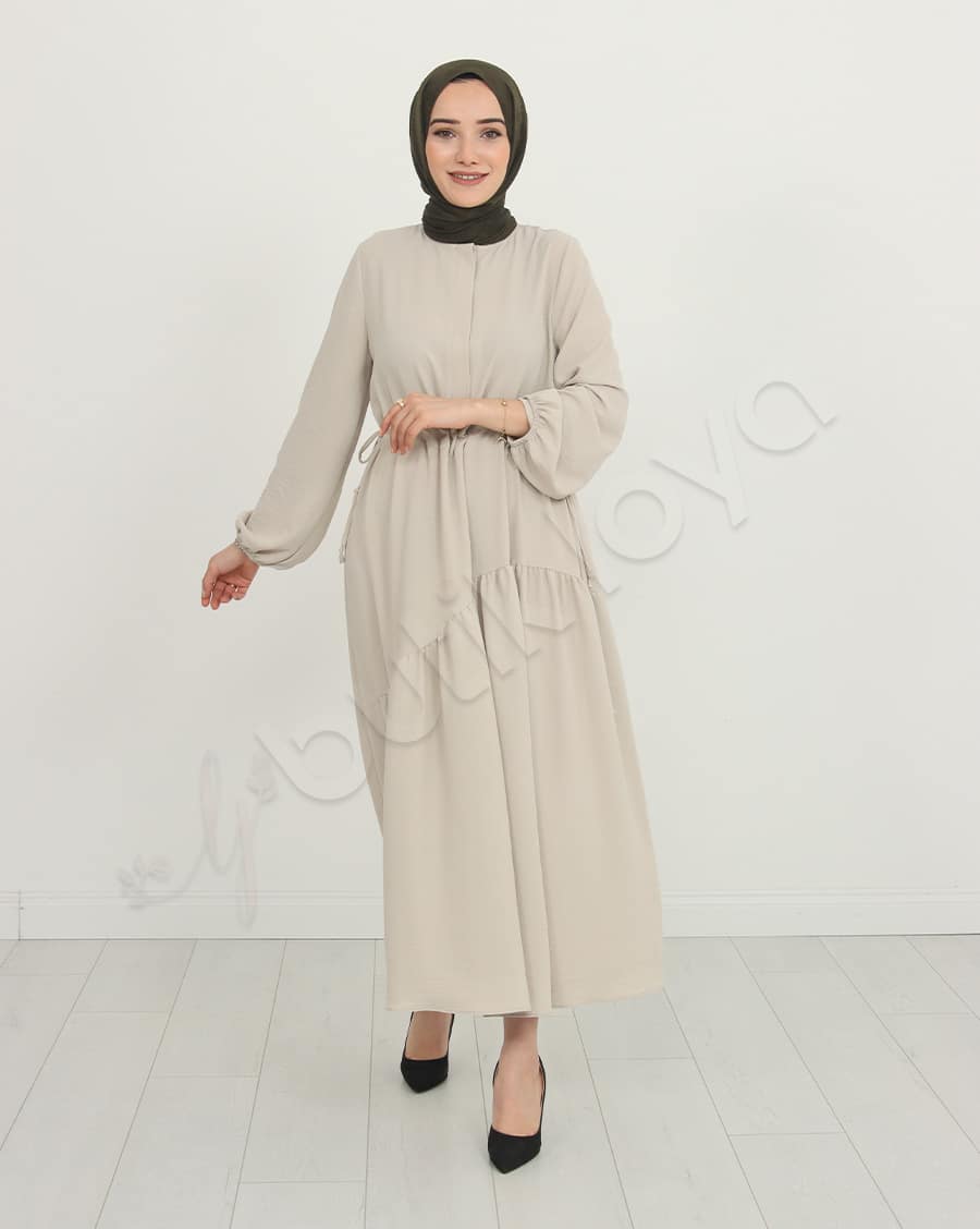 Kolu Lastikli Şifon Elbise