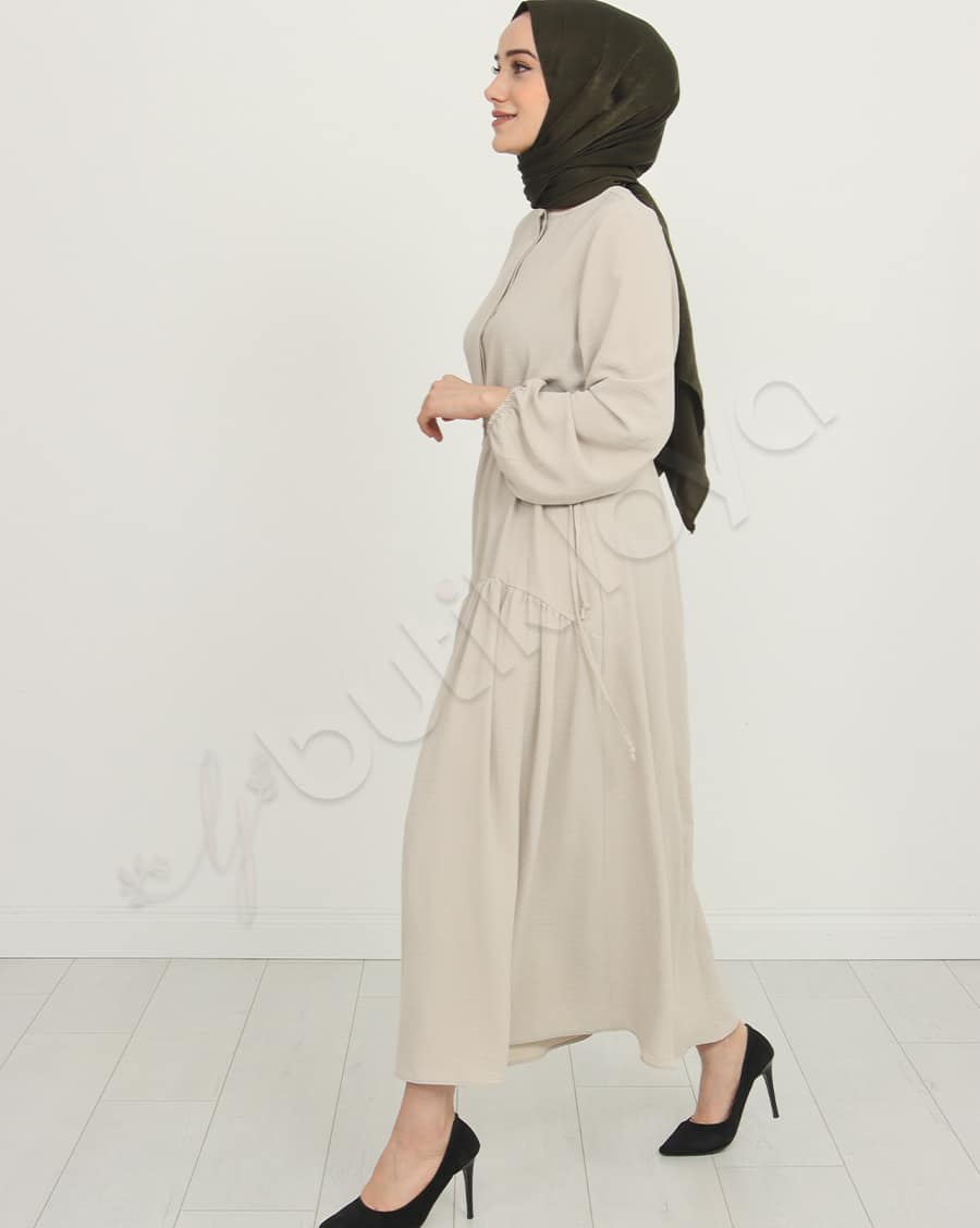 Kolu Lastikli Şifon Elbise