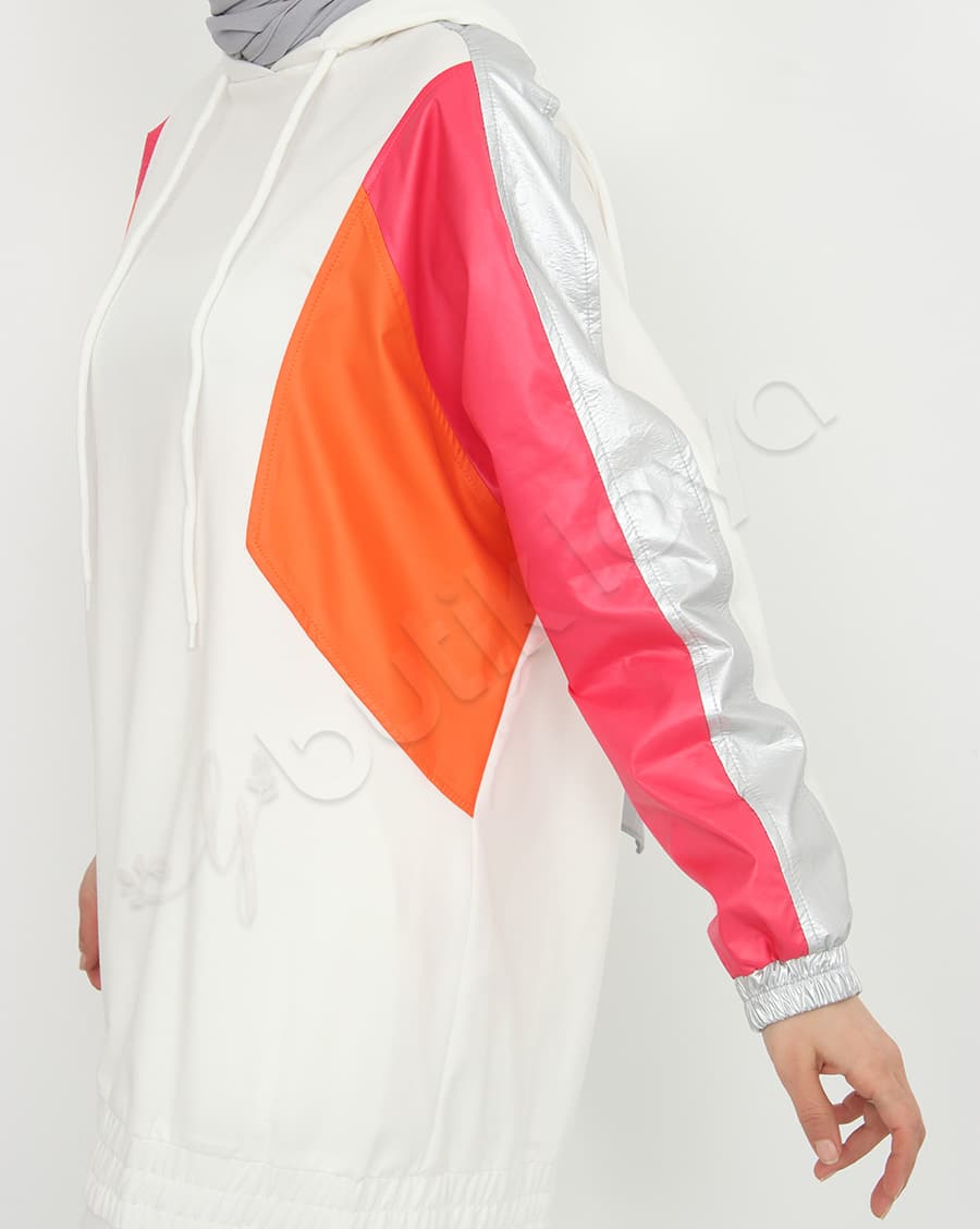 Paraşüt Bloklu Kapşonlu Sweat