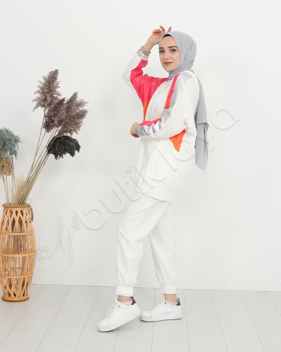 Paraşüt Bloklu Kapşonlu Sweat