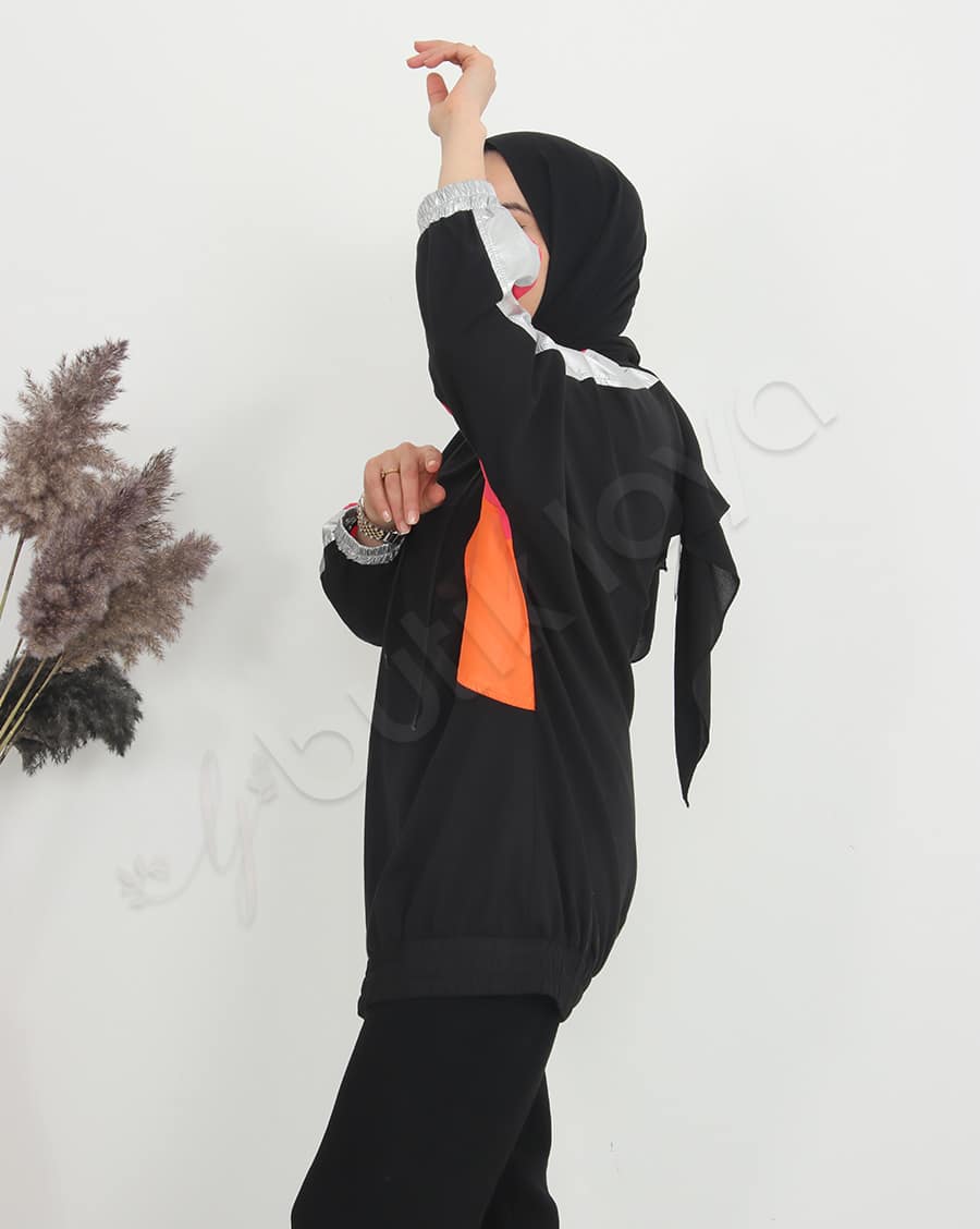 Paraşüt Bloklu Kapşonlu Sweat