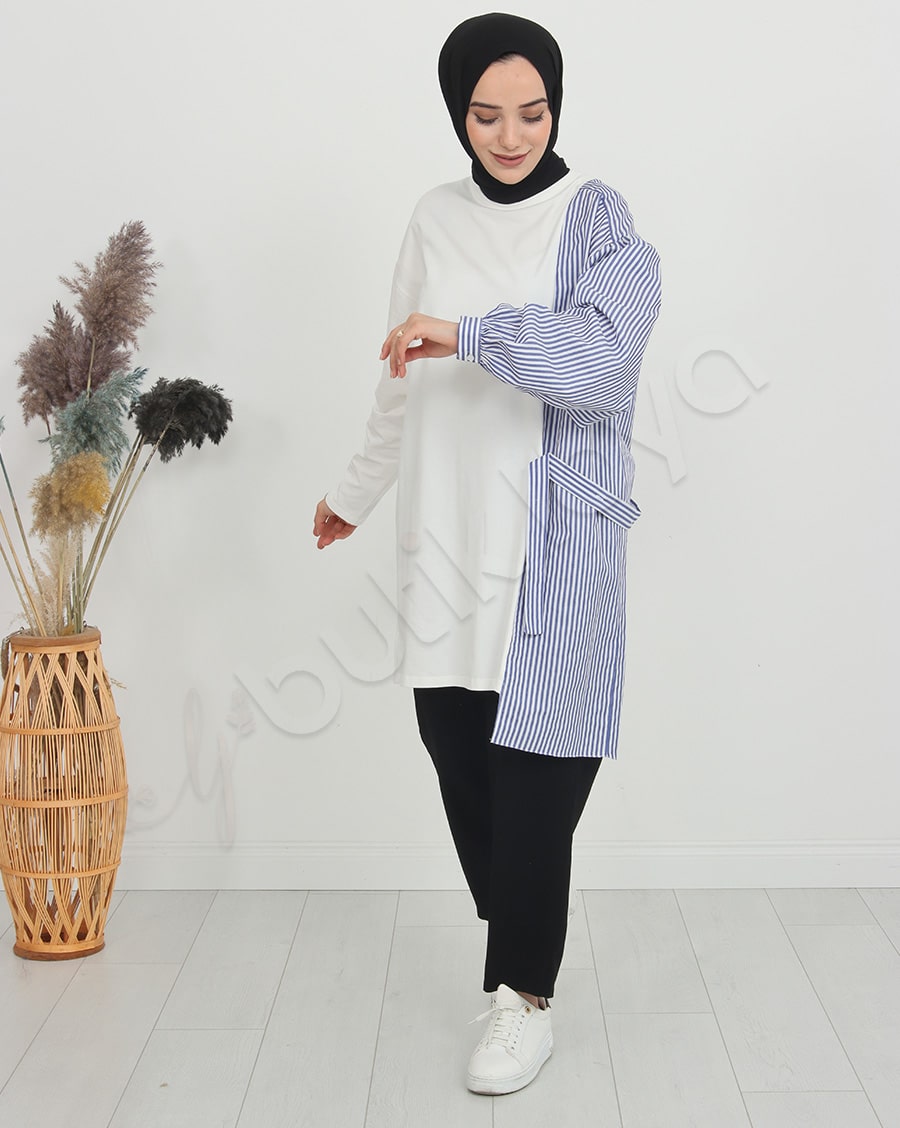 Yarı Gömlek Detaylı Sweat