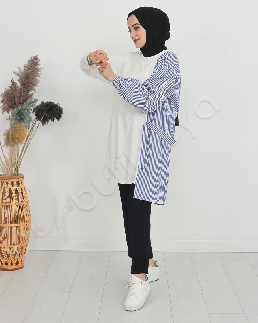 Yarı Gömlek Detaylı Sweat